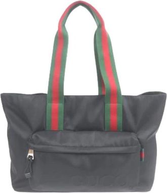 Gucci Pre-owned Vintage Nylon Tote Bag - Dames - Vintage Shopper - Zwart - ONE Size - Nylon - Vintage