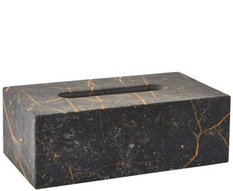 Aquanova Handgefertigte, luxuri&ouml;se Kosmetiktuchbox Porto aus Marmor, Schwarz