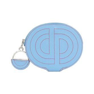 Herm&egrave;s Blue Chevre Leather Coin Purse/Coin Case (Pre-Owned)