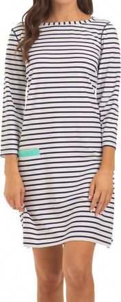 Cabana Life Shift Dress In Navy Stripe