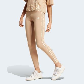 adidas Trainingstights ADIDAS SPORTSWEAR W RC 3S SJ LEG, Damen, Gr. XXL, N-Gr, weiss (warm sandstone, wonder wei&szlig;), Obermaterial: 90% Baumwolle, 10% Elasthan