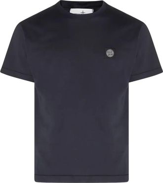 Stone Island T-Shirt Slim Fit In Jersey Di Cotone Con Patch Applicato-Uomo