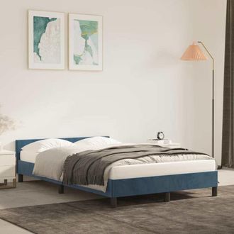 vidaXL Vidaxl - Estructura De Cama Sin Colch&oacute;n Terciopelo Azul Oscuro 120x200cm