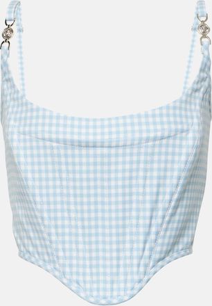 Versace Medusa 95 gingham virgin wool bustier
