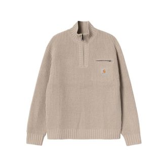 Carhartt Work in Progress Turtlenecks, male, Beige, L, Detroit Half Zip Jumper