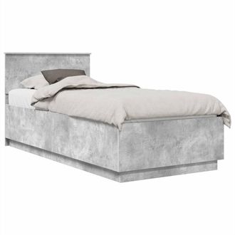 vidaXL Estructura De Cama Con Cabecera Gris Hormig&oacute;n 100 X 200 Cm Vidaxl