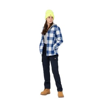 Dickies Womens/Ladies Flannel Shirt Jacket (Surf Blue) - Navy/Blue Cotton - Size Small