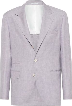 Brunello Cucinelli Prince of Wales geruite blazer - Paars