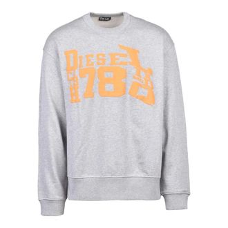 Diesel Hoodies & sweatvesten, Heren, Grijs, L, Katoen, Crewneck Sweatshirt