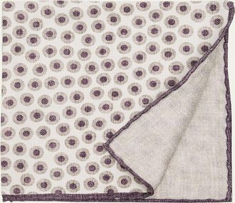 Brunello Cucinelli Mens Silk Geometric Circle Pocket Square