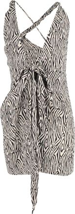 Nanushka mini-wikkeljurk van gekreukte cr&ecirc;pe met dierenprint van viscose