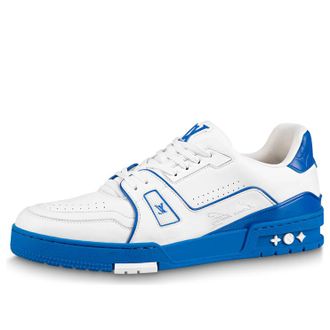 Louis Vuitton LV Trainer Sneakers White Blue Red 1ABG7E