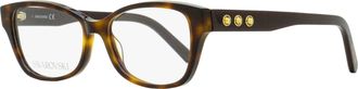 Swarovski Womens Rounded Rectangular Eyeglasses SK5430 052 Dark Havana 53mm