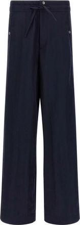 Dries Van Noten Prima Pants - Heren - Wijde Broeken - Blauw - L - Nylon - Broeken