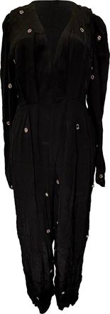 Farm Rio Farm Rio Mirror Beaded Jumpsuit in Black Viscose