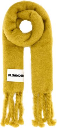 Jil Sander Mustard Mohair Blend Scarf