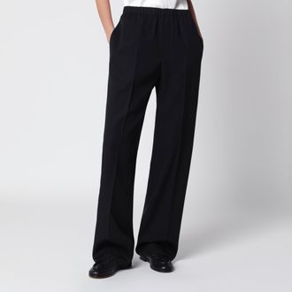 Bottega Veneta Pantaloni a gamba ampia in lana Double Black