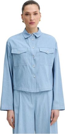 Twinset Casual Katoenen Shirt - Dames - Spijkeroverhemden - Blauw - XS - Katoen - Overhemden