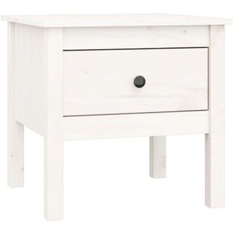 vidaXL Vidaxl - Tavolino Bianco 50x50x49 cm Legno Massello di Pino