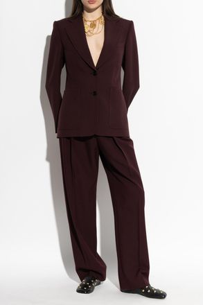 Chlo&eacute; Blazer With Shoulder Pads, Womens, Burgundy