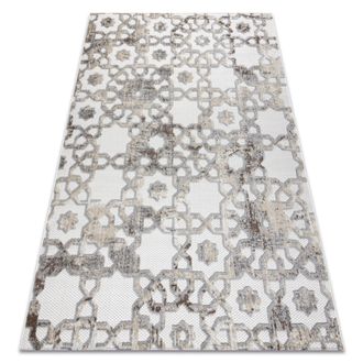 RugsX Tappeto Structural Sole D3882 Ornamento - Tessuto Piatto Beige / Grigio Beige 80x250 Cm