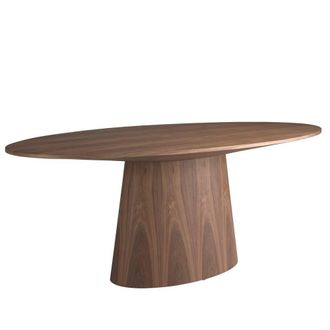 Angel Cerd&aacute; Oval Walnut Dining Table, Fixed Top, 220x110x76 cm | Size: 220 x 110 x 76 cm