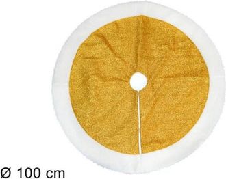 Trade Shop Trade Shop - Navidad Undertree Alfombra Falda Cubierta 100 Cm Glitter Oro Efecto Piel