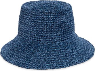 Nordstrom Lantern Packable Straw Bucket Hat in Blue Cornflower at Nordstrom
