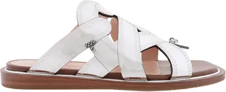 Bally Sainte Leather Crisscross Flat Sandals, Brand Size 36 ( US Size 5.5 )