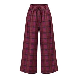 Ermanno Scervino Pantalones Anchos - Trousers - Mujer - P&uacute;rpura - M