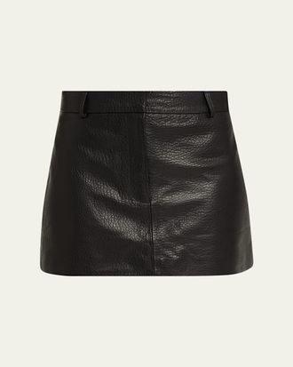 Aexae Pebble Leather Mini Skirt