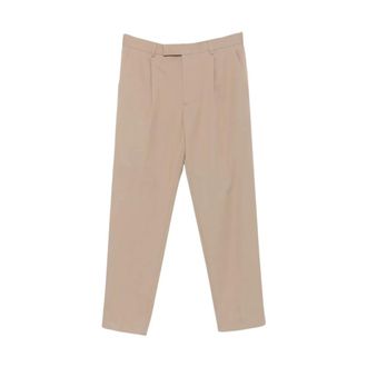 Ermenegildo Zegna Katoenen & wollen pantalon - Heren - Broeken - Beige - Maat: S Katoen