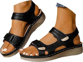 Generic Orthopedic Wedge Sandals with Arch Support for Woman Comfortable Walking Shoes Open Toe Ankle Strap Platform Sandals Women Summer Dressy Casual Low We