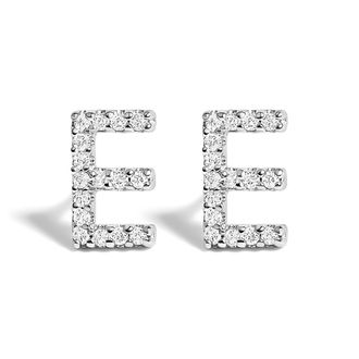 House of Brilliance 10K Gold 1/10 Cttw Diamond Initial A to Z Stud Earring