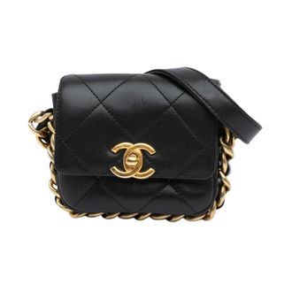 Chanel Pre-owned Mini Quilted Calfskin Framing Chain Flap - Dames - Pre-owned - Zwart - Maat: ONE Size Leer