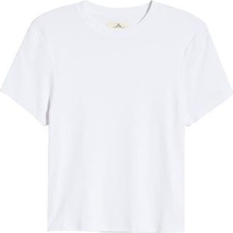 Rip Curl Classic Fitted Stretch Cotton T-Shirt in White at Nordstrom, Size Xx-Small