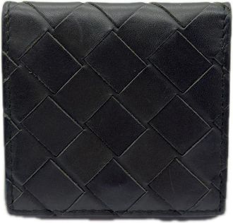 Bottega Veneta Intrecciato Khaki Leather Coin Purse/Coin Case (Pre-Owned)