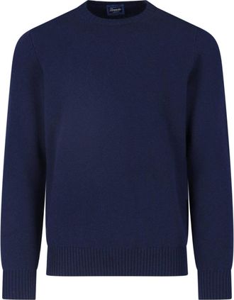 Drumohr Blue Cashmere Crewneck Sweater