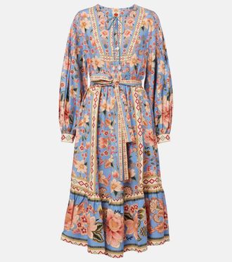 Farm Rio Superbloom Tapestry printed midi dress
