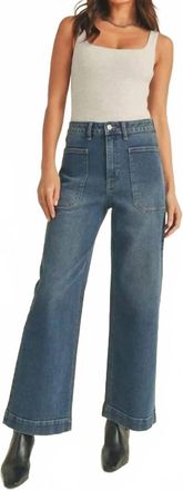 Just USA Cropped Denim Utility Jean In Dark Blue