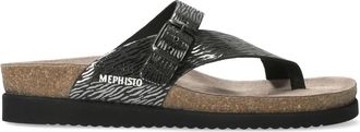 Mephisto Stijlvolle Damessandaal - Dames - Slippers - Zwart - 35 EU - Schoenen