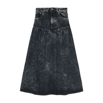 Ganni Rokken, Dames, Blauw, S, Denim, Lange Denim Rok