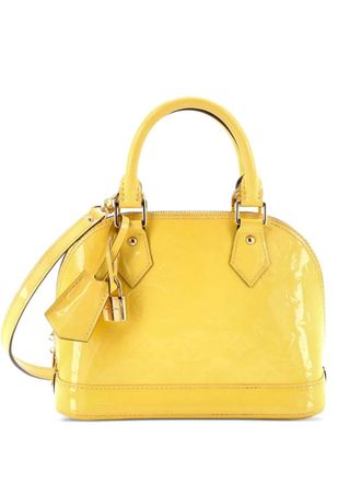 Louis Vuitton Borsa a spalla Alma BB in pelle Vernis con monogramma - Giallo