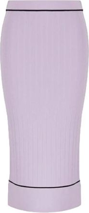 A|X Armani Exchange ASV Geribbelde Gebreide Midi Rok - Dames - Kokerrokken - Paars - M - Rokken
