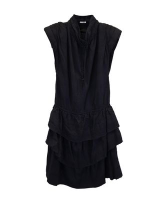 Iro Iro Calcie Day Tiered Mini Dress in Black Rayon
