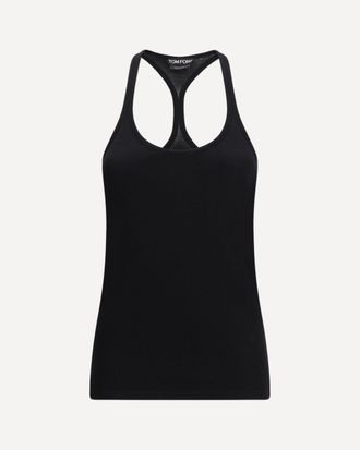 Tom Ford Silk-blend ribbed jersey Tank Top Female 38