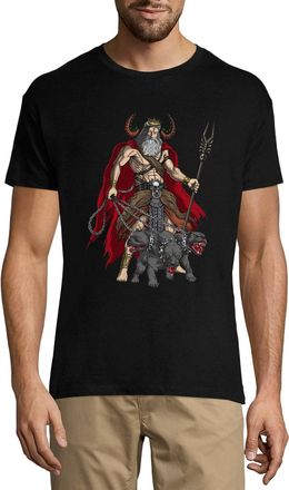 Generic Greek God Hades with Cerberus Dog Crew Neck Mens T-Shirt Black Medium