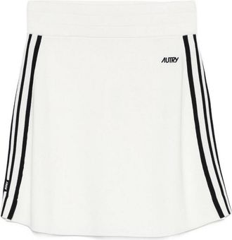 Autry Mini Skirt In White With Striped Details