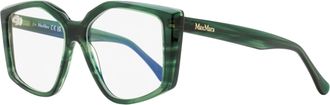 Max Mara Womens Butterfly Blue Block Eyeglasses MM5162-B 098 Green Melange 53mm