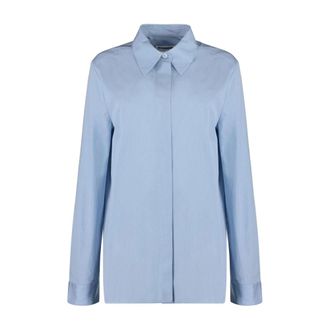 Jil Sander Shirts, female, Blue, Size: S Striped Cotton Shirt